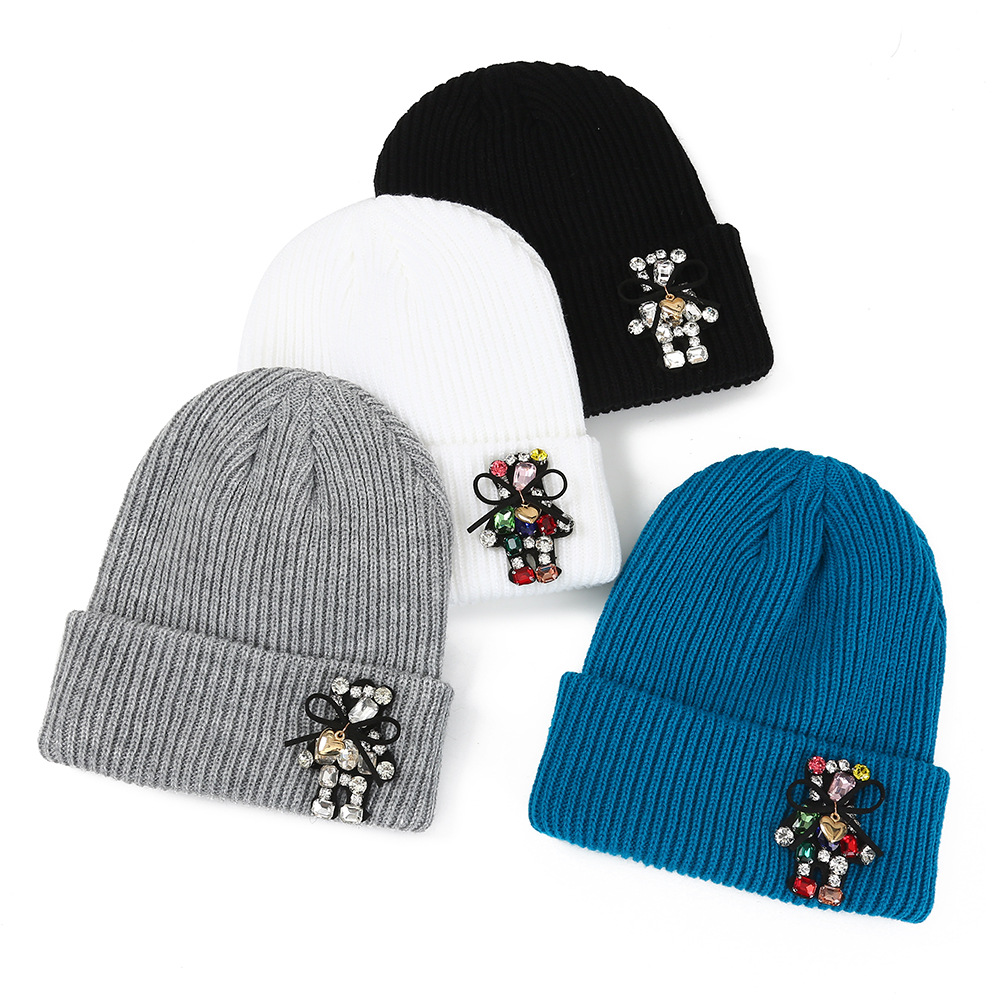 Beanie Cuffed Knit - 여성용 겨울 니트 비니 모자 귀여운