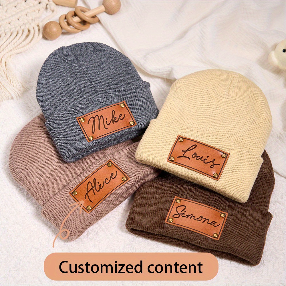 맞춤형 가죽 패치가 달린 비니, 원하는 이름을 새겨 넣 - Beanie Cuffed Knit 리뷰 및 가격