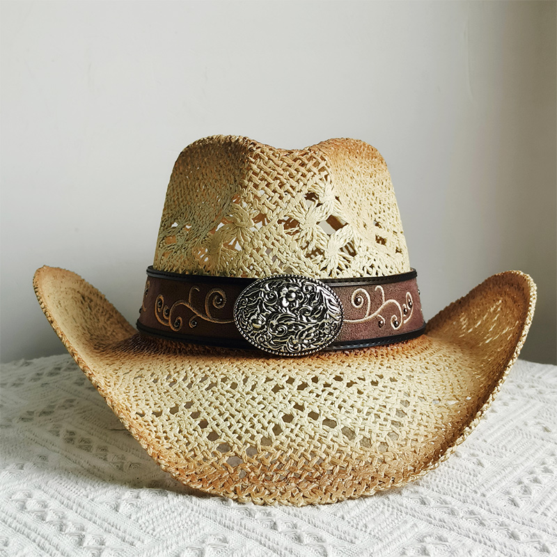 새로운 남성 카우보이 밀짚모자 여성 패션 넓은 챙 밀짚 - Cowboy Hat Straw 리뷰 및 가격