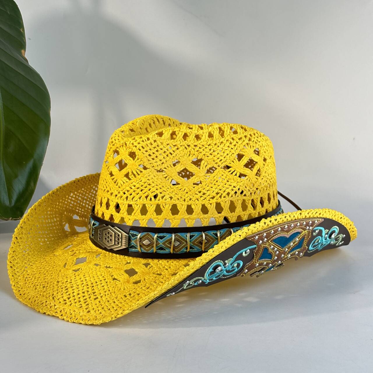 여성용 빈티지 레드 할로우 크로셰 카우보이 모자 - 로 - Cowboy Hat Straw 리뷰 및 가격