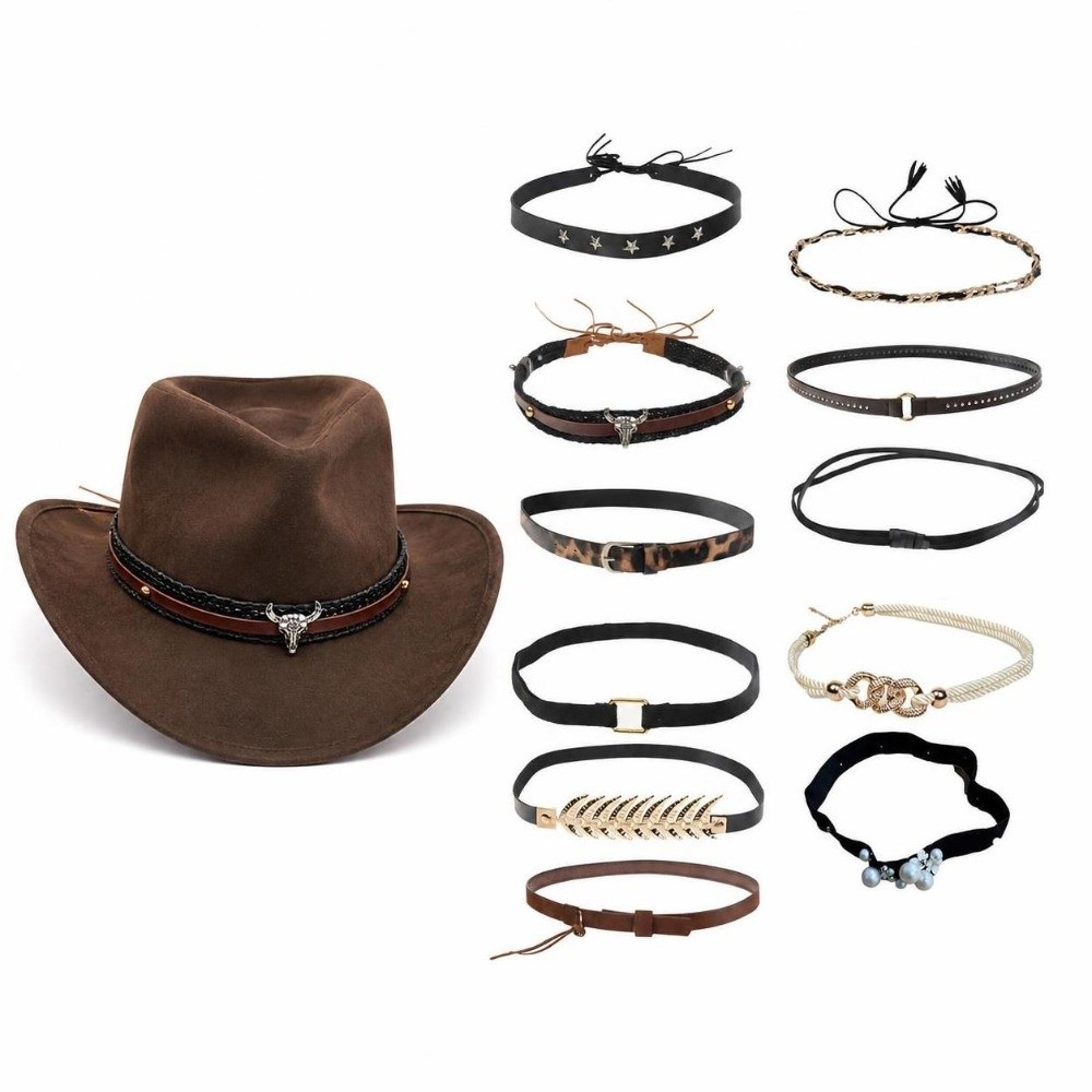 PU 가죽 모자 밴드 조절 가능한 다중 스타일 모자 교 - Cowboy Hat Straw 리뷰 및 가격