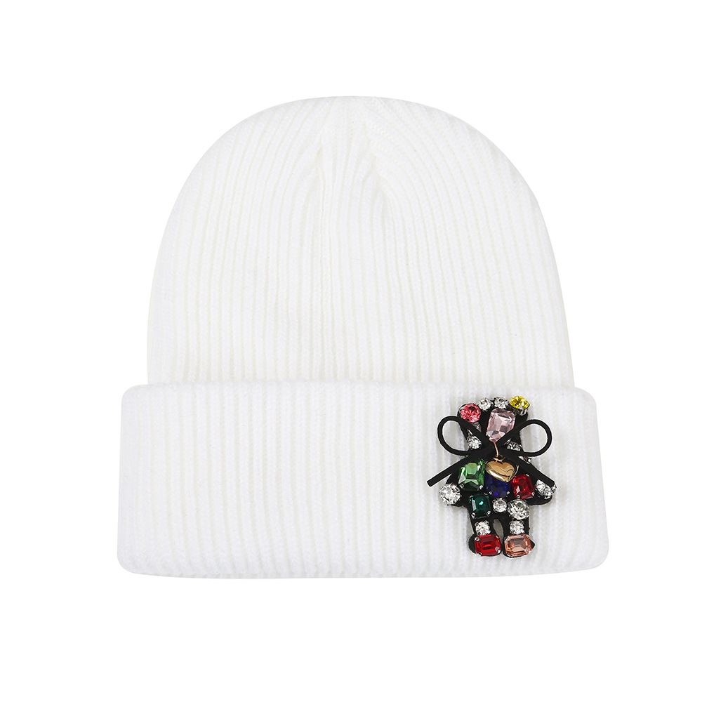 여성용 겨울 니트 비니 모자 귀여운 곰 크리스탈 라인스 - Beanie Cuffed Knit 리뷰 및 가격