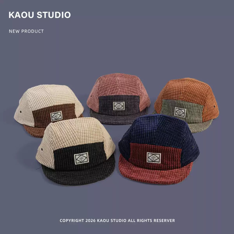 남녀 공용 컬러 블록 패치워크 코듀로이 소재 5패널 야 - Corduroy Cap 5 Panel 리뷰 및 가격